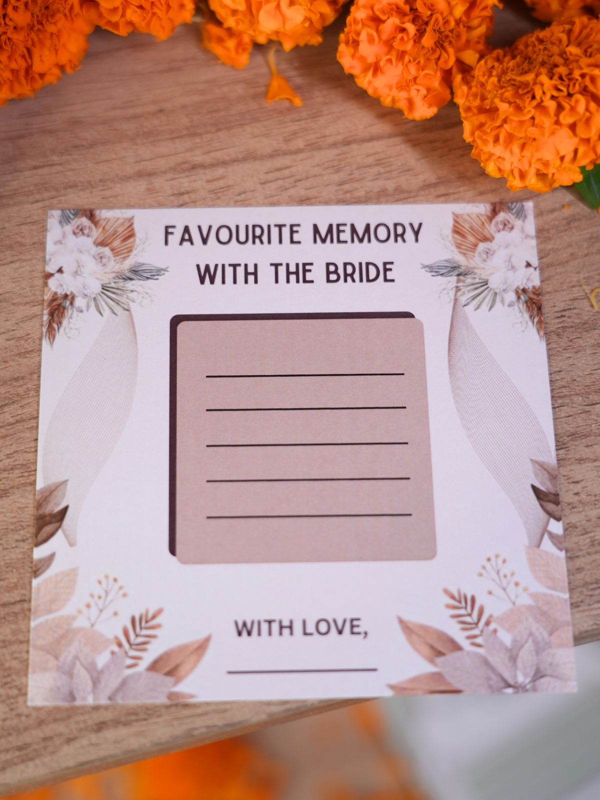Favorite Memories with Bride, Boho Theme