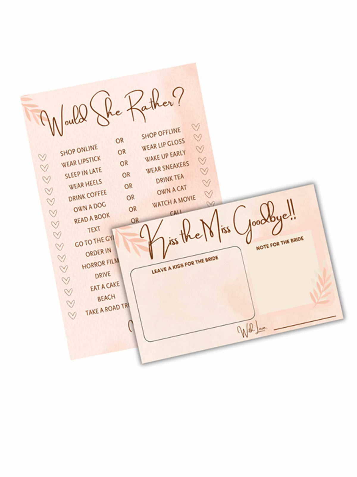 Bridal Shower Combo Cards - The Decor Cycle