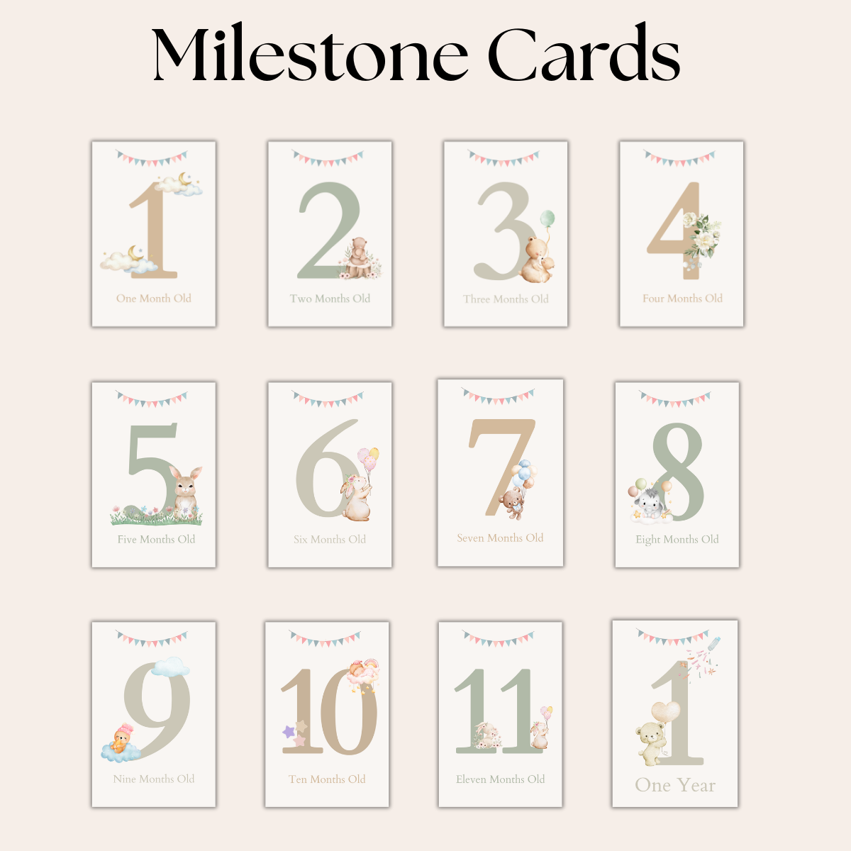 Baby Milestone Cards (Boho)