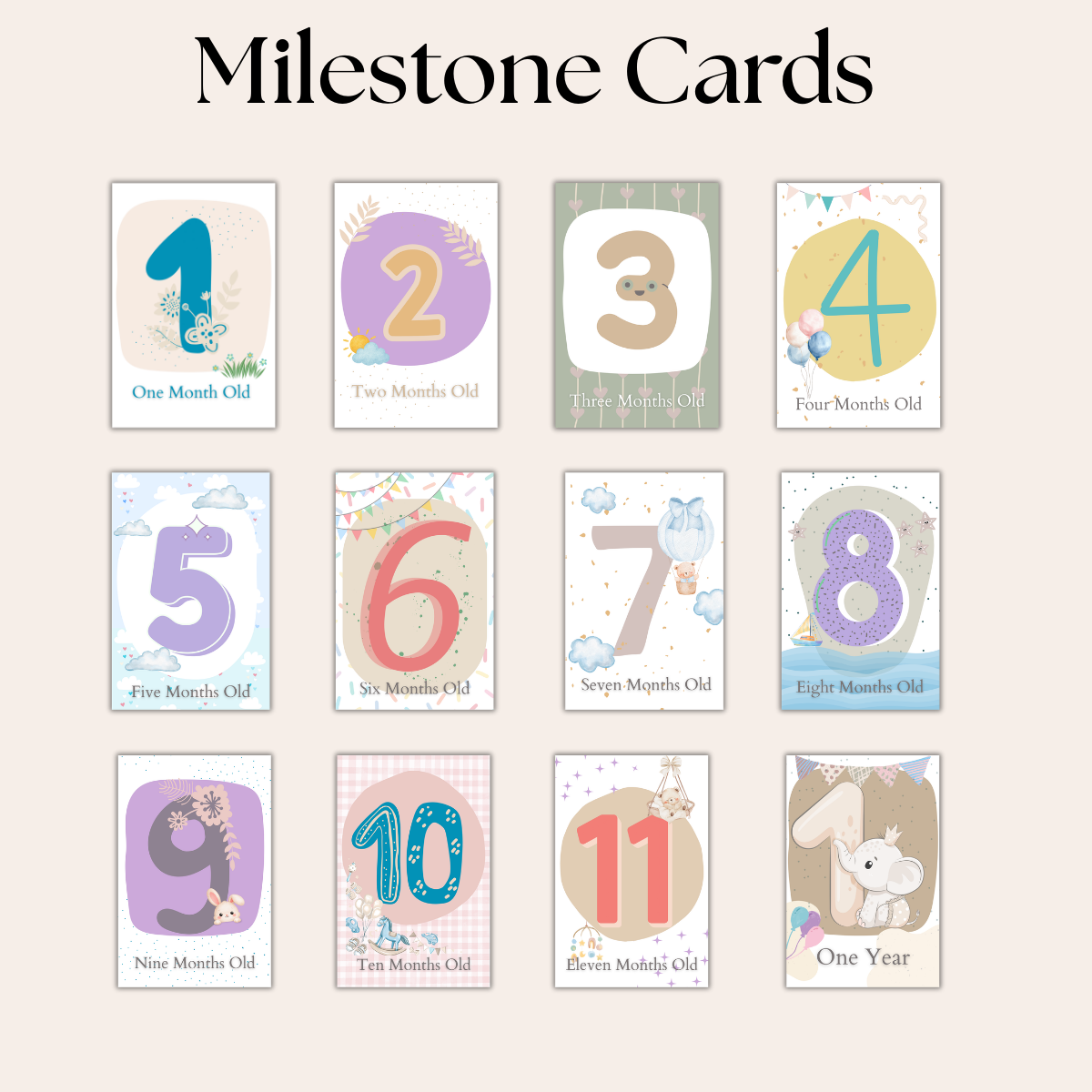Baby Milestone Cards (Abstract)