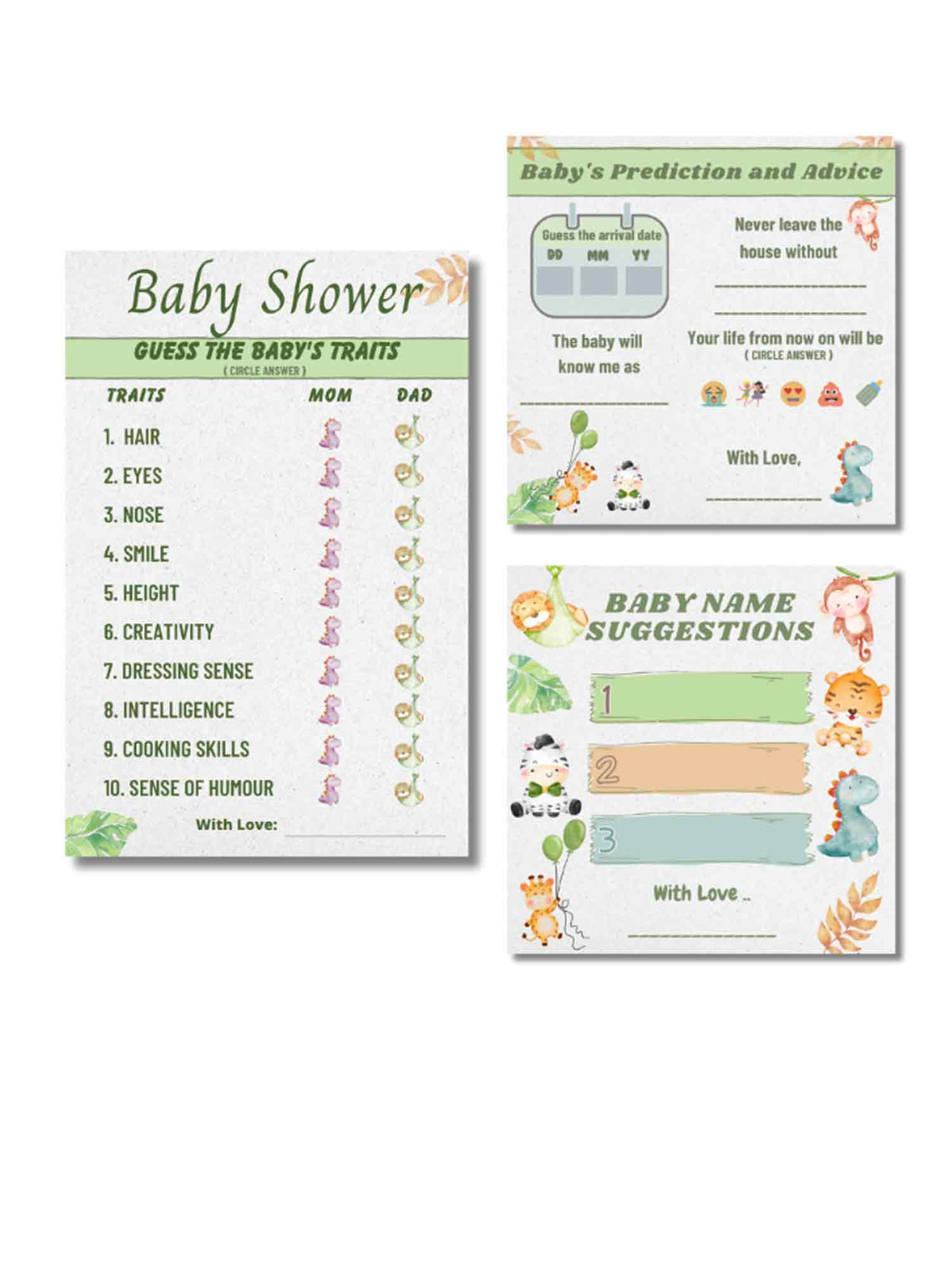 The Decor Cycle, 3 in 1 Games, Combo Offer, Baby Shower, Safari Theme - The Decor Cycle