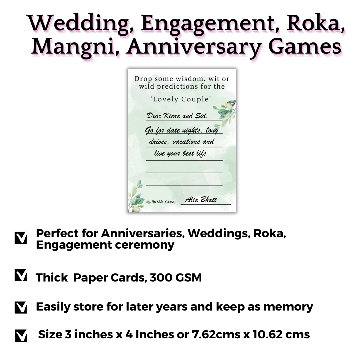 Wisdom, Wit or Prediction Cards for the Couple (Floral Theme)