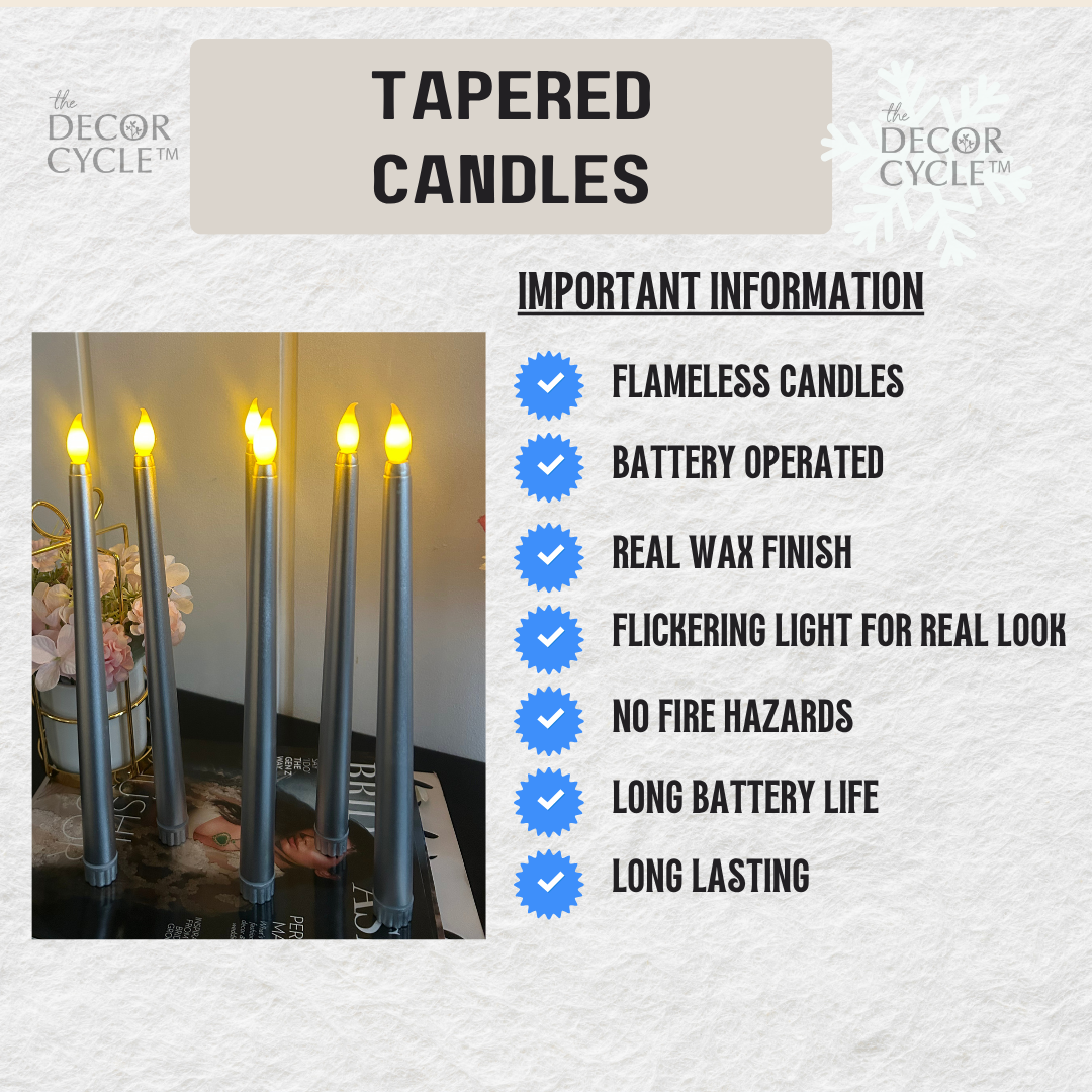Silver Tapered Candles