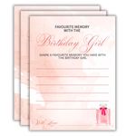 Favorite Memory with the Birthday Girl Cards