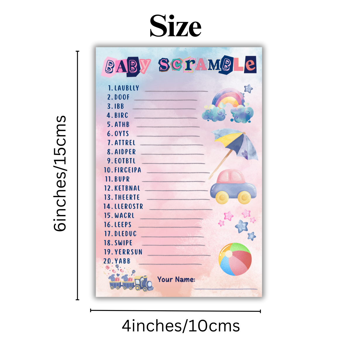 Baby Words Scramble