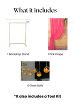 Pink Drape and Glass Balls Decor Set