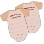 Baby Shower Cards (Romper Shape, Brown) - The Decor Cycle