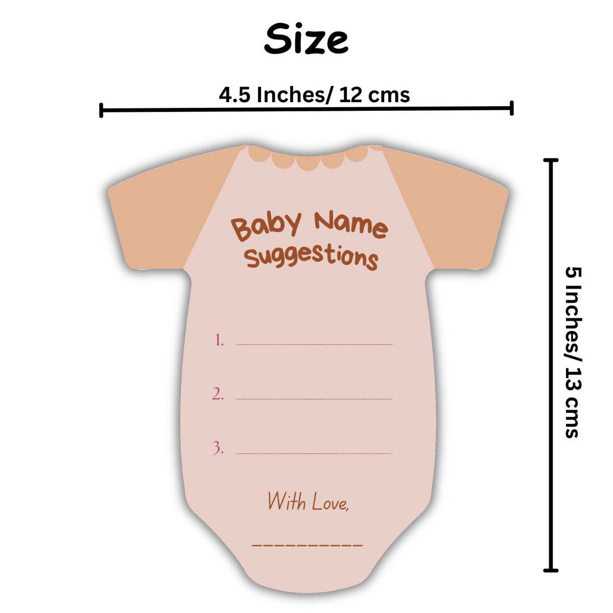 Baby Shower Cards (Romper Shape, Brown) - The Decor Cycle