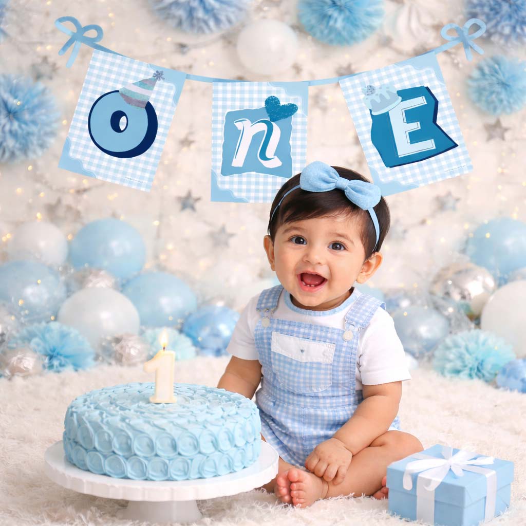 Luxury ONE Year Banner (Blue)