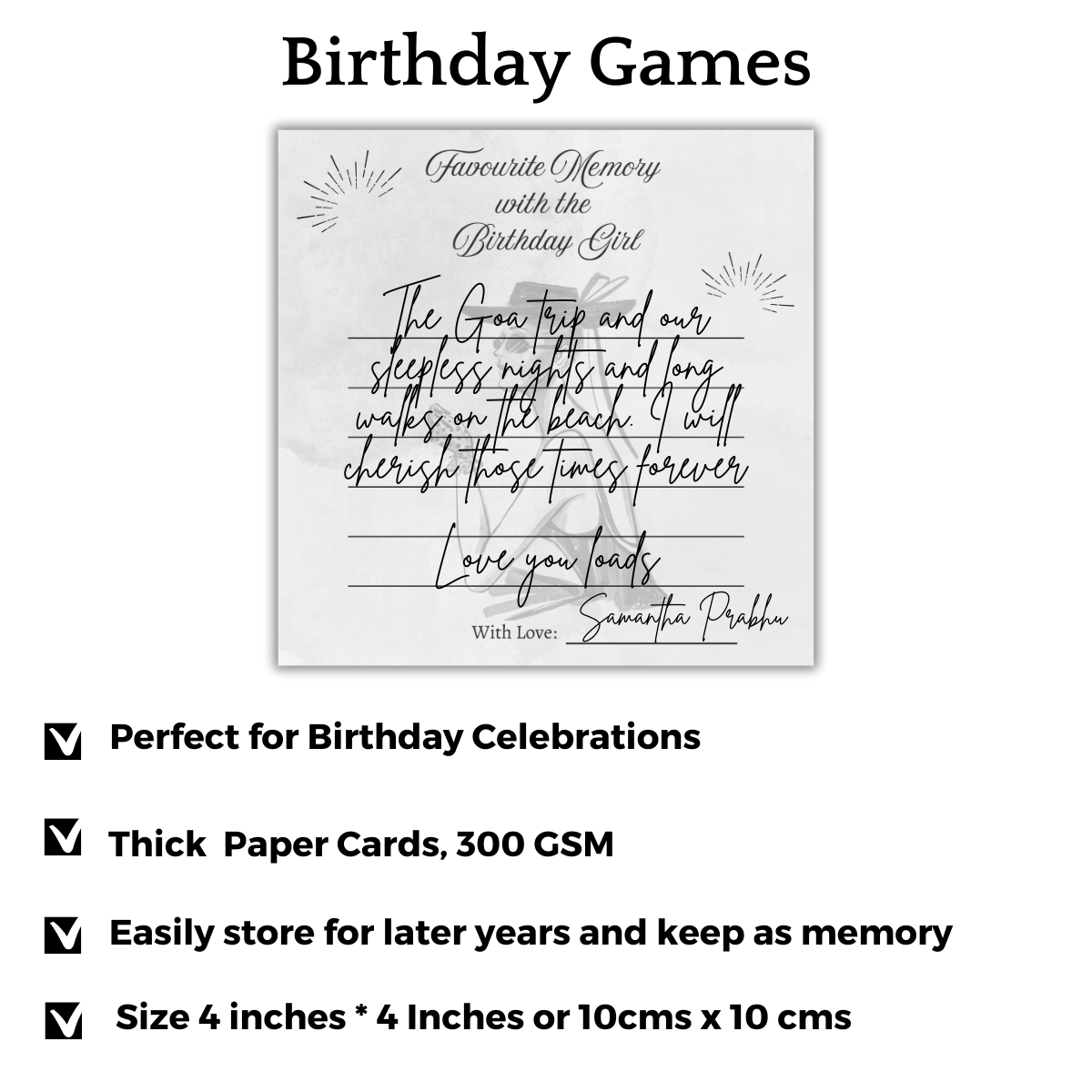 Favorite Memory with the Birthday Girl Cards