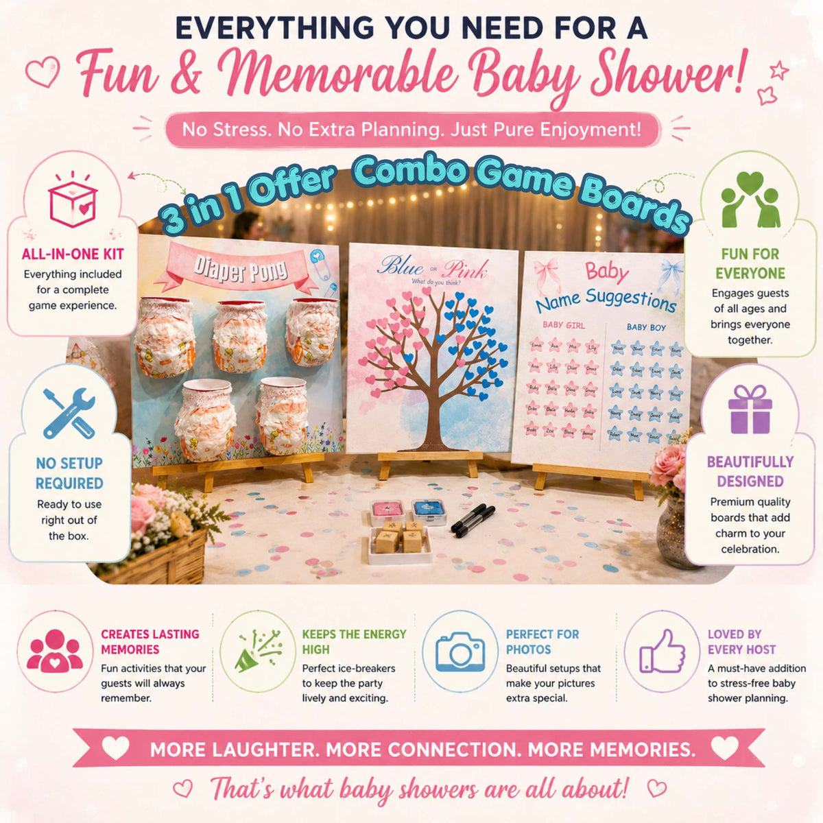 3 in 1 Combo Offer: Diaper Pong, Baby Name Suggestions and Pink or Blue Tree