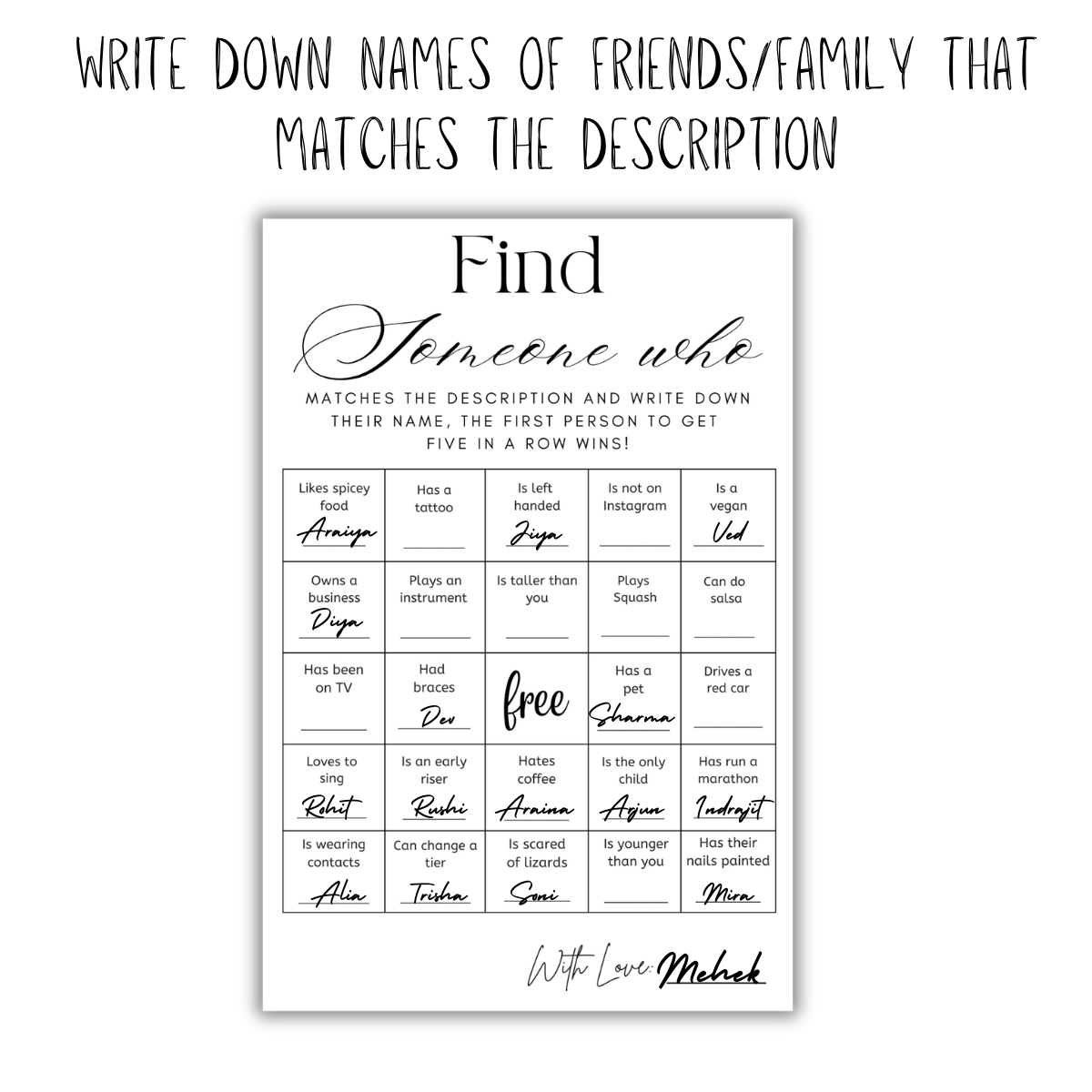 Find Someone Who Cards