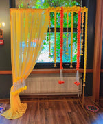 Yellow Drape Georgette Material - The Decor Cycle