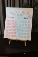 What will it be, Girl or Boy? Board (Hearts)