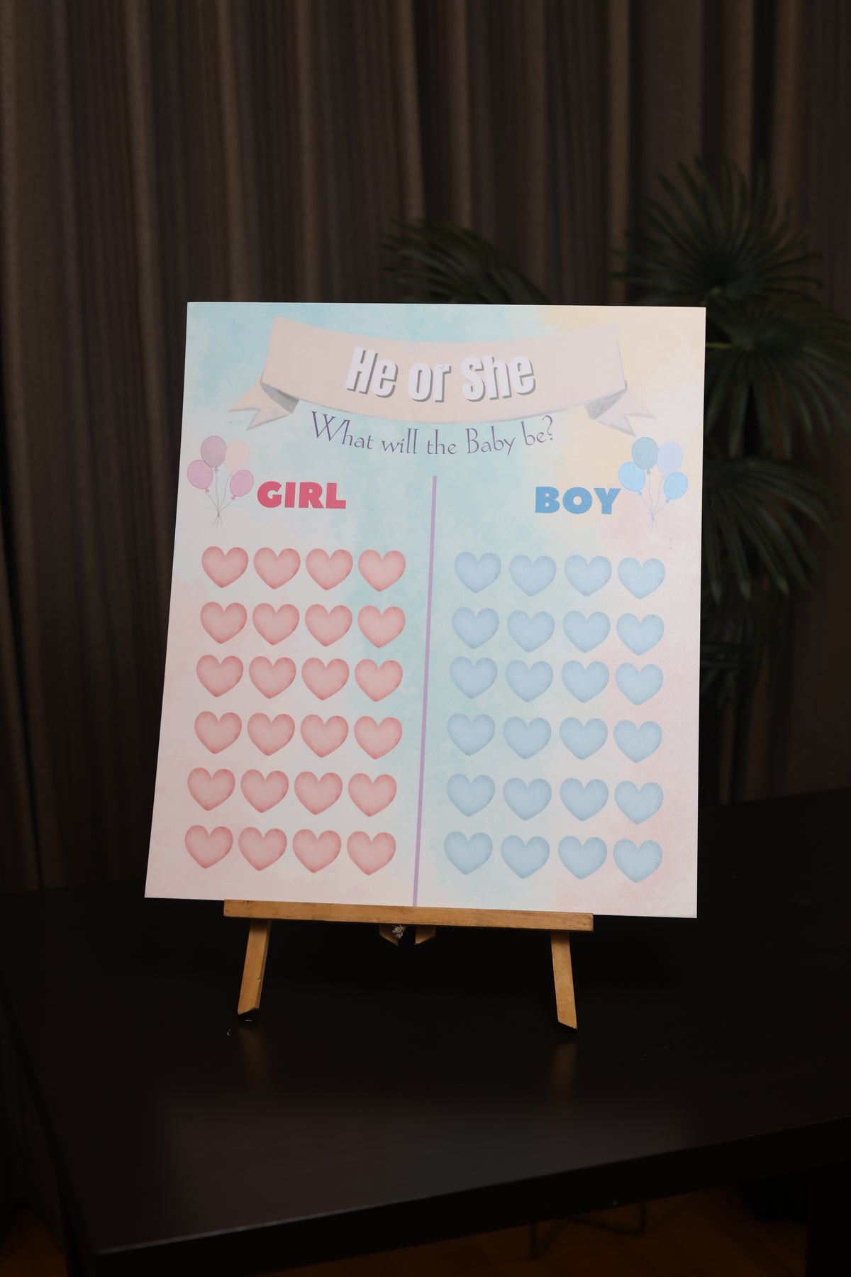 What will it be, Girl or Boy? Board (Hearts)