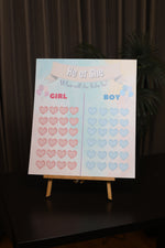 What will it be, Girl or Boy? Board (Hearts)