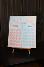 What will it be, Girl or Boy? Board (Hearts)