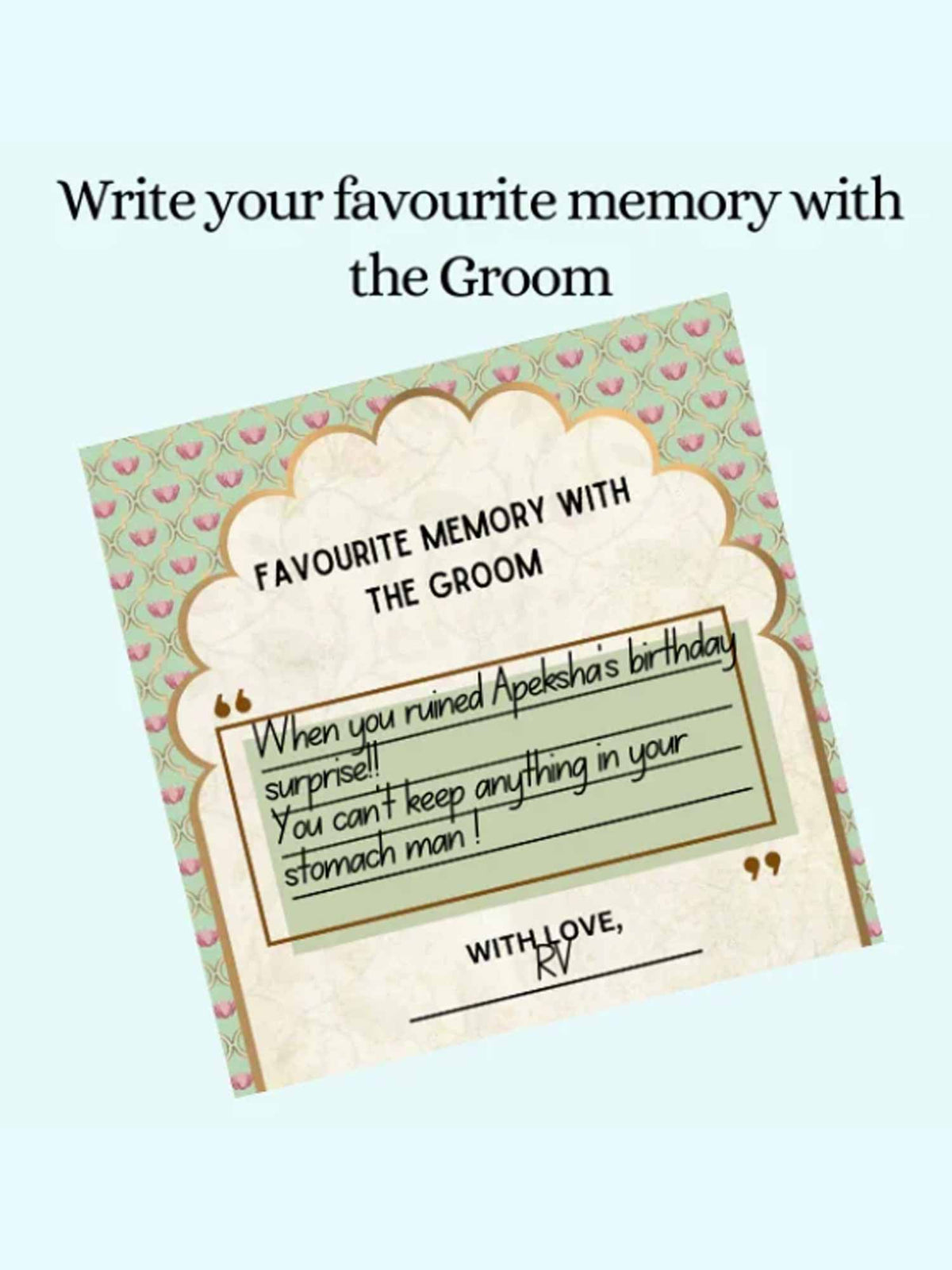 Favorite Memories with Groom - The Decor Cycle