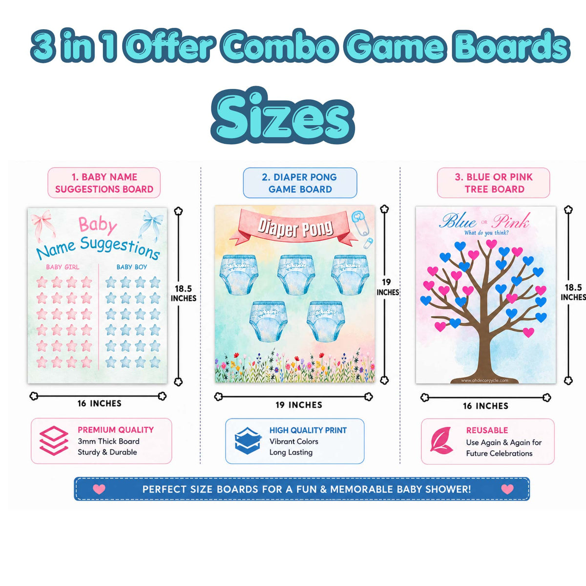 3 in 1 Combo Offer: Diaper Pong, Baby Name Suggestions and Pink or Blue Tree