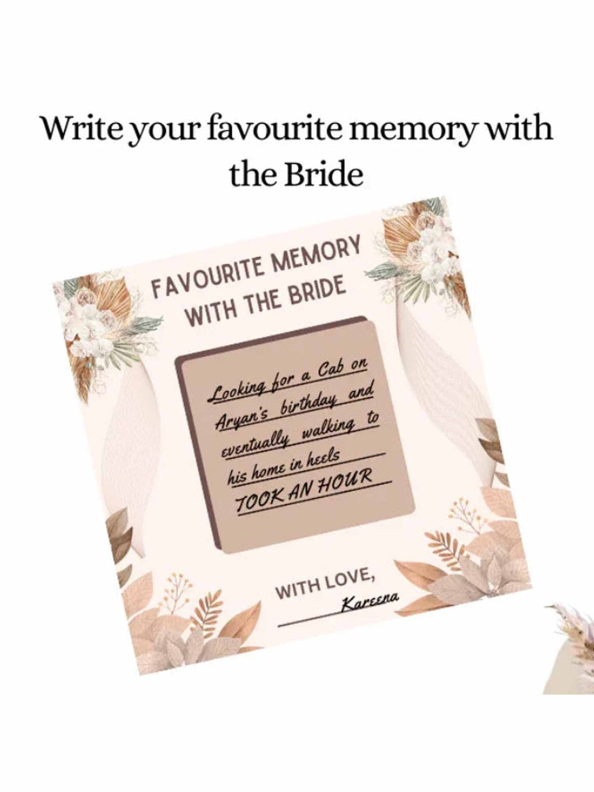 Favorite Memories with Bride and Groom, Boho Theme - The Decor Cycle