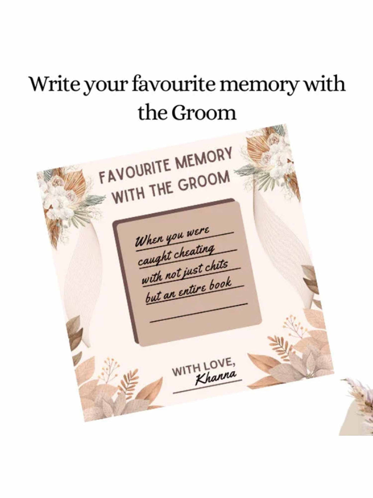 Favorite Memories with Groom, Boho Theme - The Decor Cycle