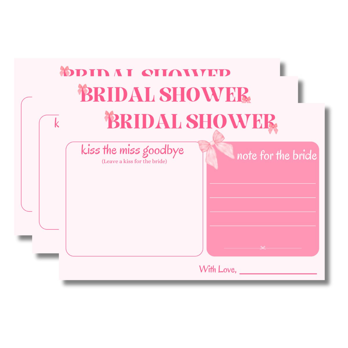 Kiss the Miss Goodbye Cards (Bow Theme)