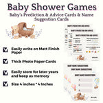 Baby Name Suggestion and Baby Advice And Prediction Cards, Teddy Bear Para Theme - The Decor Cycle