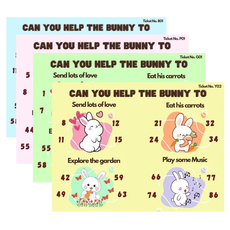 Housie/Tambola/Bingo Tickets Bunny Theme - The Decor Cycle