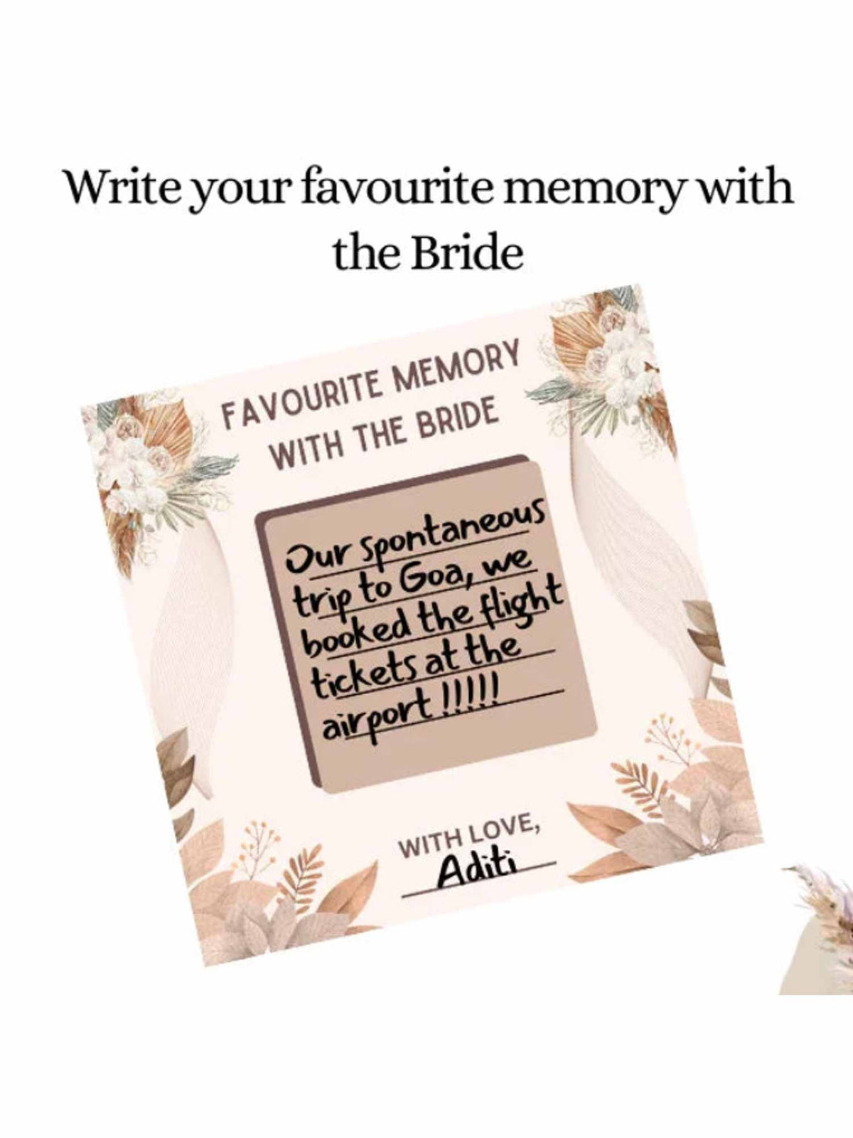 Favorite Memories with Bride and Groom, Boho Theme - The Decor Cycle