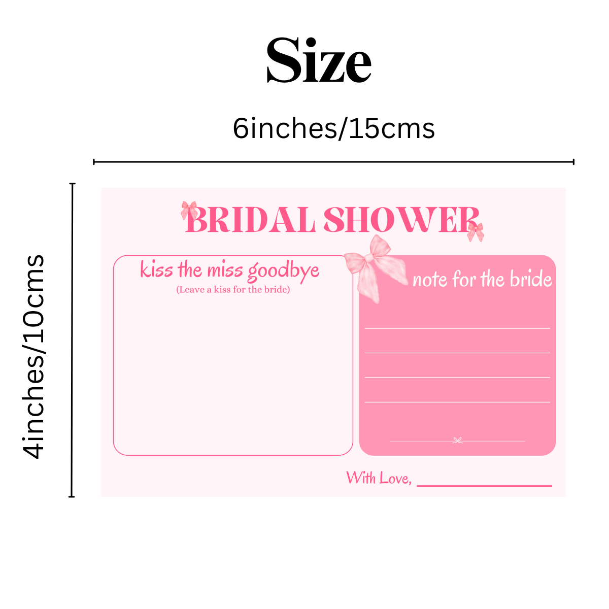 Kiss the Miss Goodbye Cards (Bow Theme)
