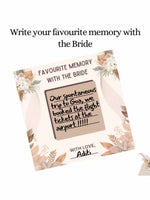 Favorite Memories with Bride, Boho Theme - The Decor Cycle