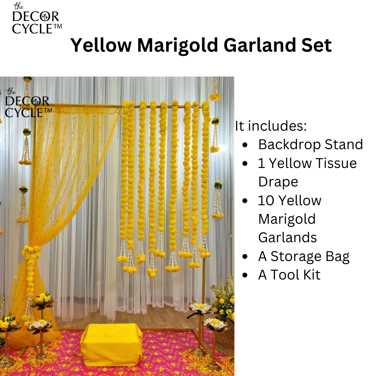 Yellow Marigold Garland Set