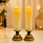 LED Pillar Candles with Rustic Stand
