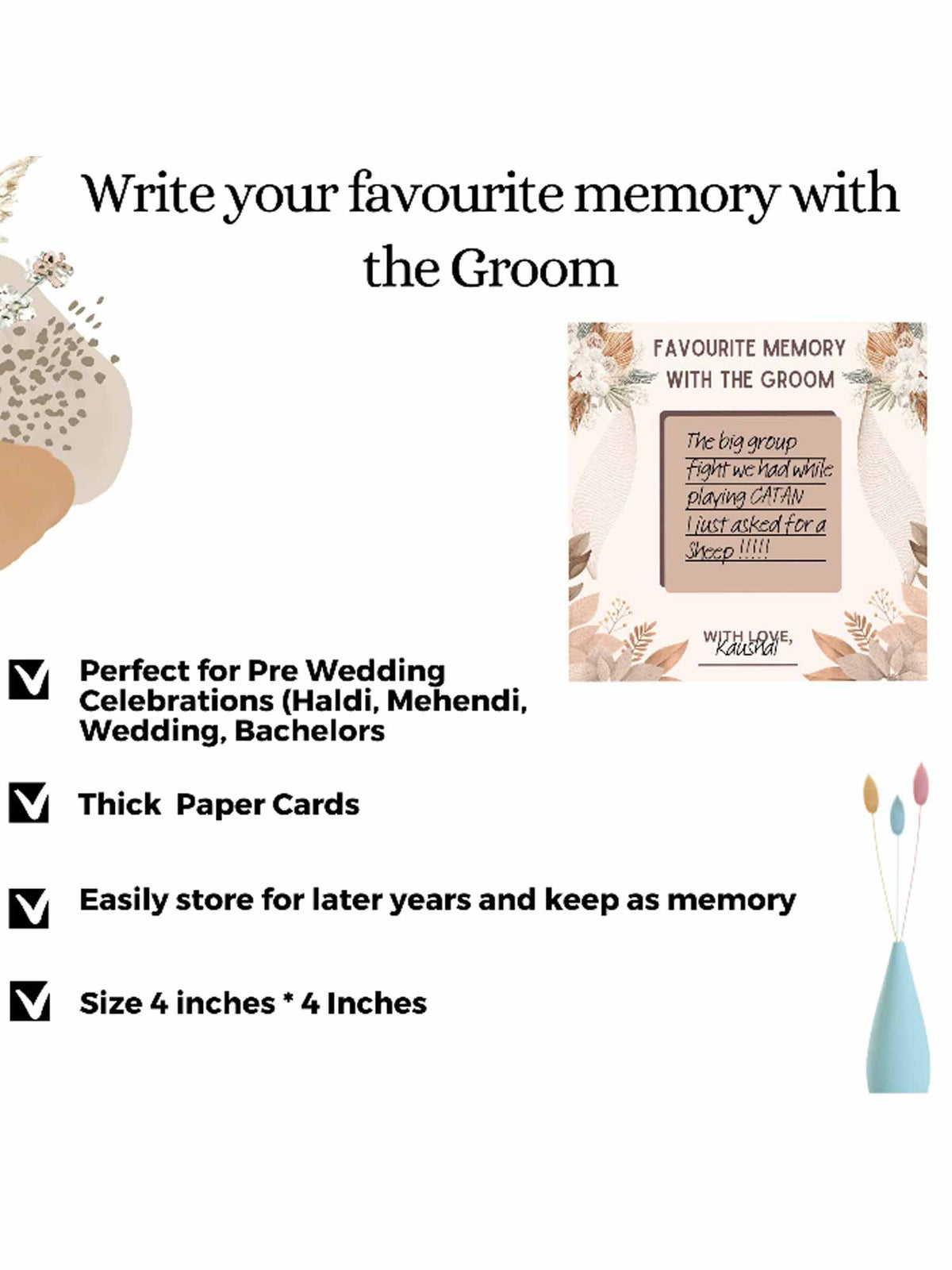 Favorite Memories with Groom, Boho Theme - The Decor Cycle