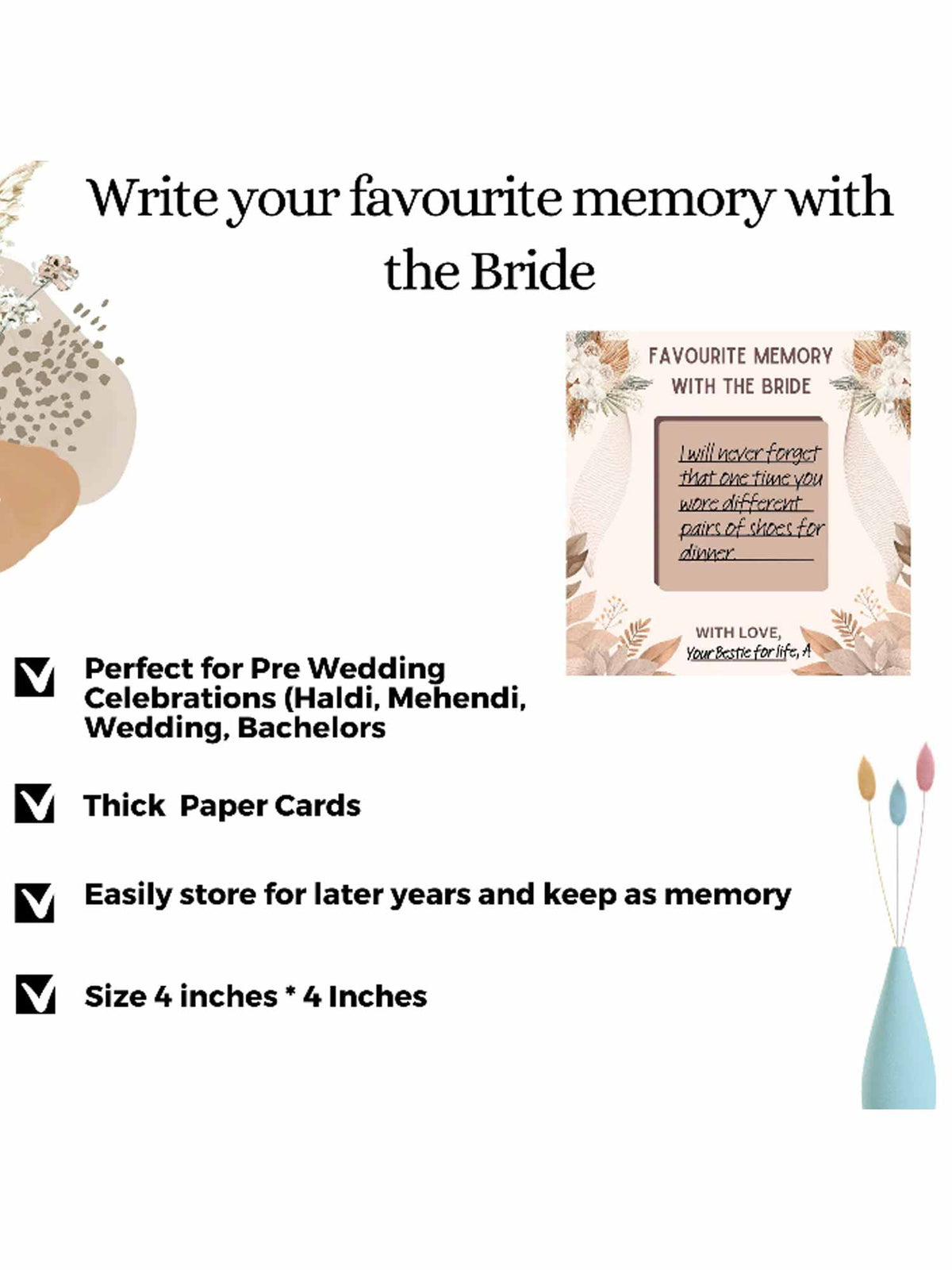 Favorite Memories with Bride, Boho Theme - The Decor Cycle