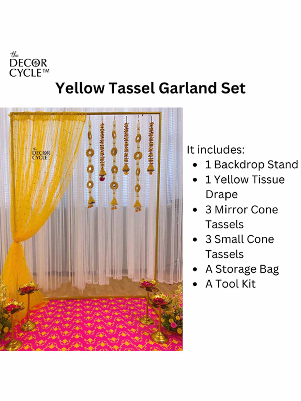 Yellow Tassels Garland Set - The Decor Cycle