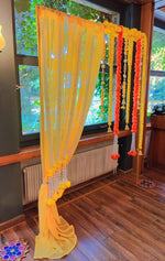 Yellow Drape Georgette Material - The Decor Cycle