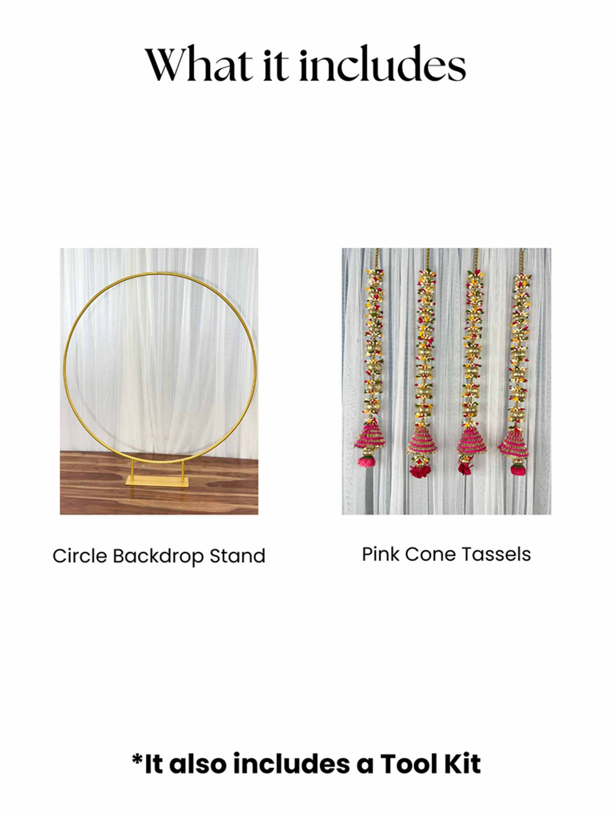 Pink Cone Tassels Circle Decor Set - The Decor Cycle