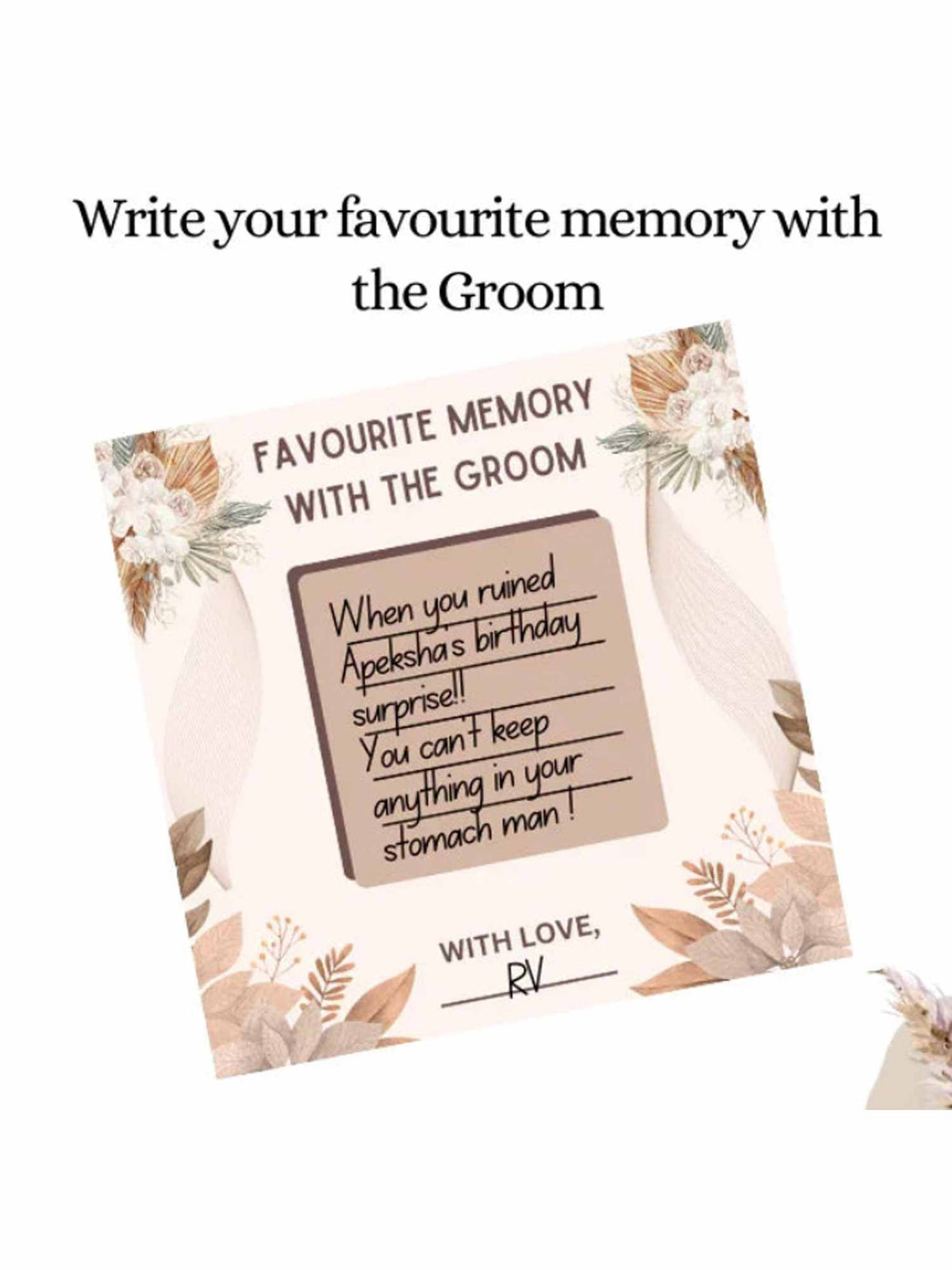 Favorite Memories with Bride and Groom, Boho Theme - The Decor Cycle