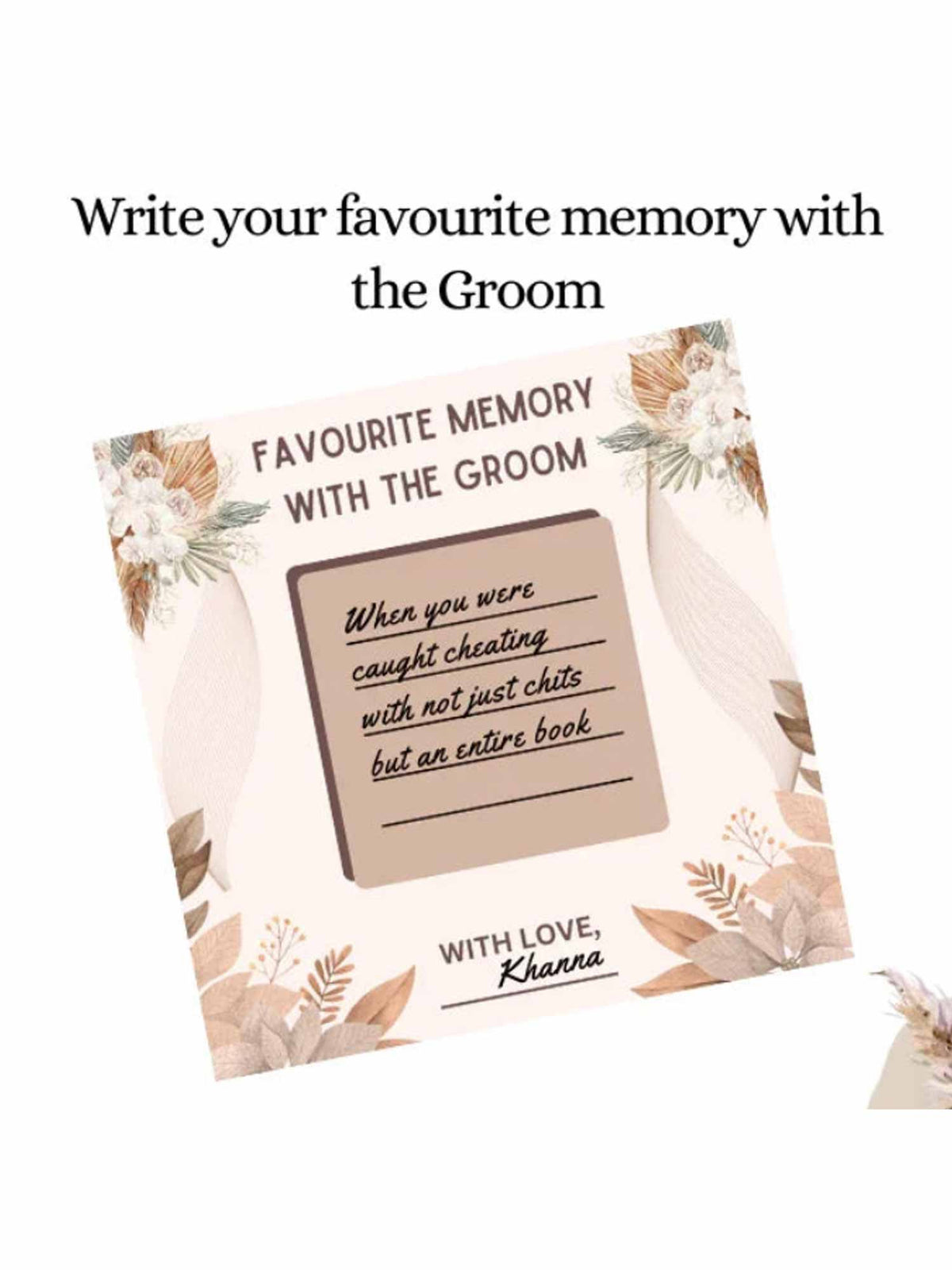 Favorite Memories with Bride and Groom, Boho Theme - The Decor Cycle