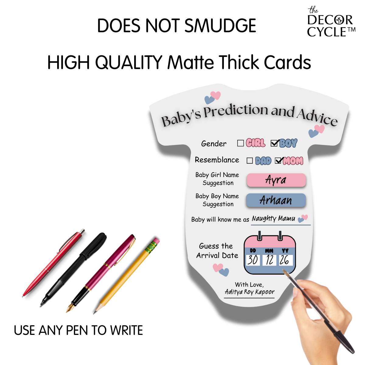 Baby Shower Cards (Romper Shape)