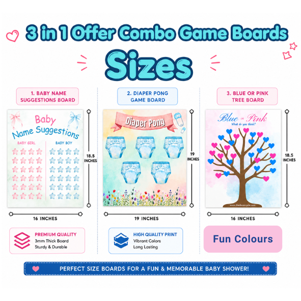 3 in 1 Combo Offer: Diaper Pong, Baby Name Suggestions and Pink or Blue Tree