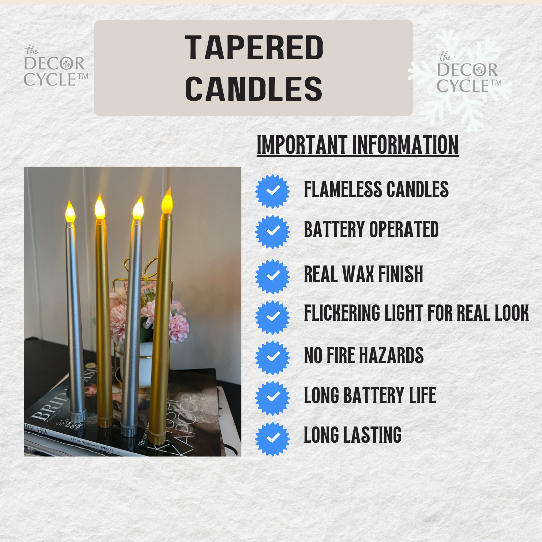 Silver and Gold Tapered Candles Combo