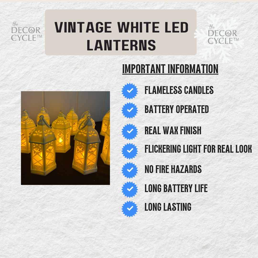 Vintage LED Lanterns White