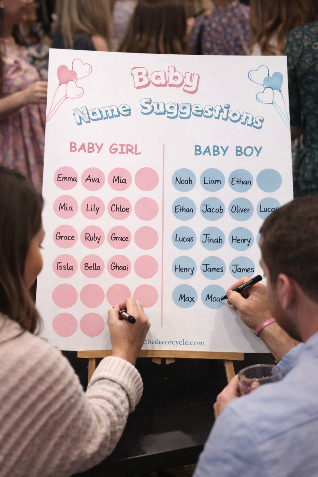 Baby Name Suggestions Board (Circle)