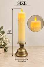 LED Pillar Candles with Rustic Stand