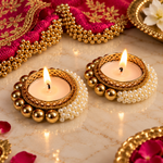 Pearl Moonlight Diyas (Set of 6)