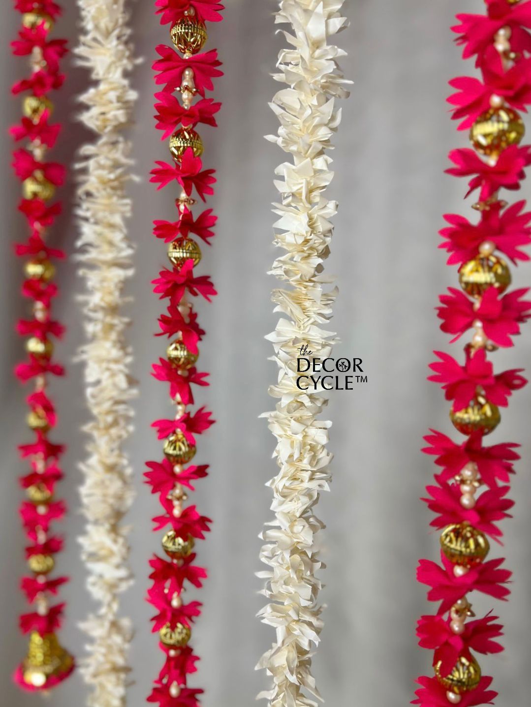Pink Tassels and Jasmine Bell Garlands Combo - The Decor Cycle