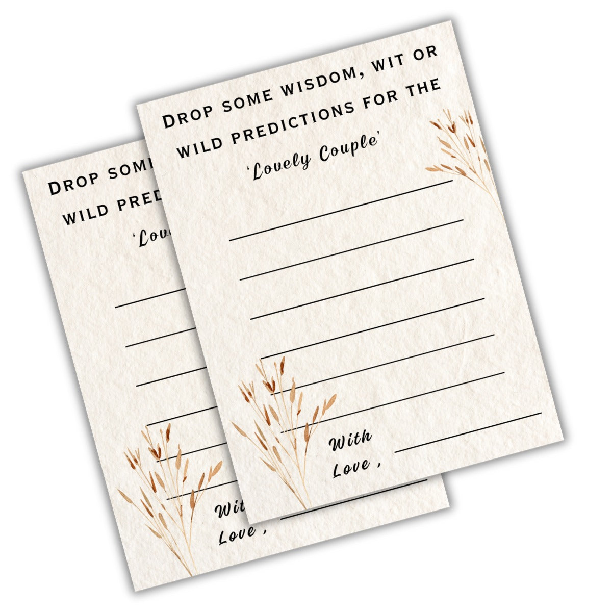 Wisdom, Wit or Prediction Cards for the Couple (Boho Theme) - The Decor Cycle