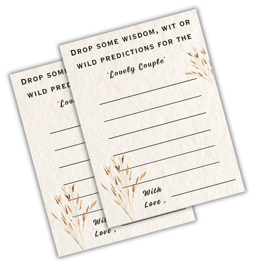 Wisdom, Wit or Prediction Cards for the Couple (Boho Theme) - The Decor Cycle
